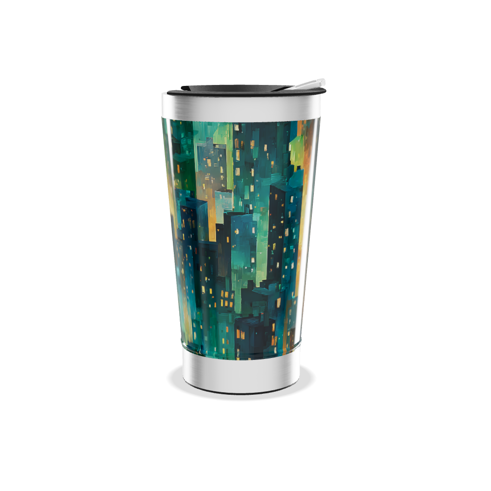 Copo Térmico - Cidade Noturna Azul
