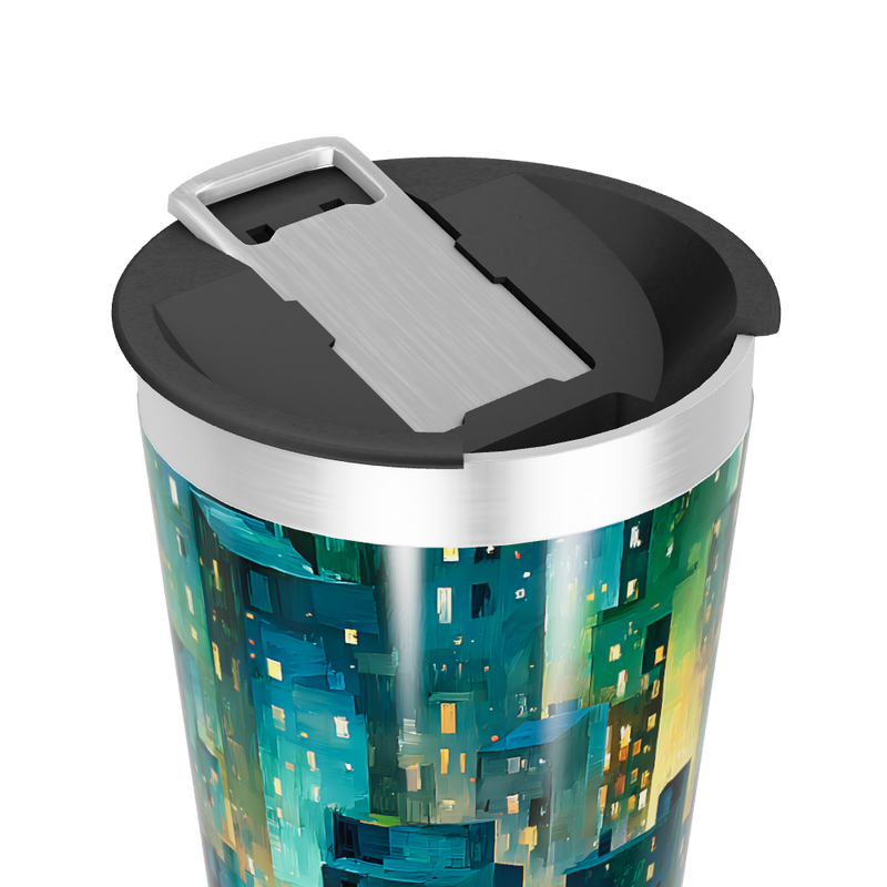 Copo Térmico - Cidade Noturna Azul