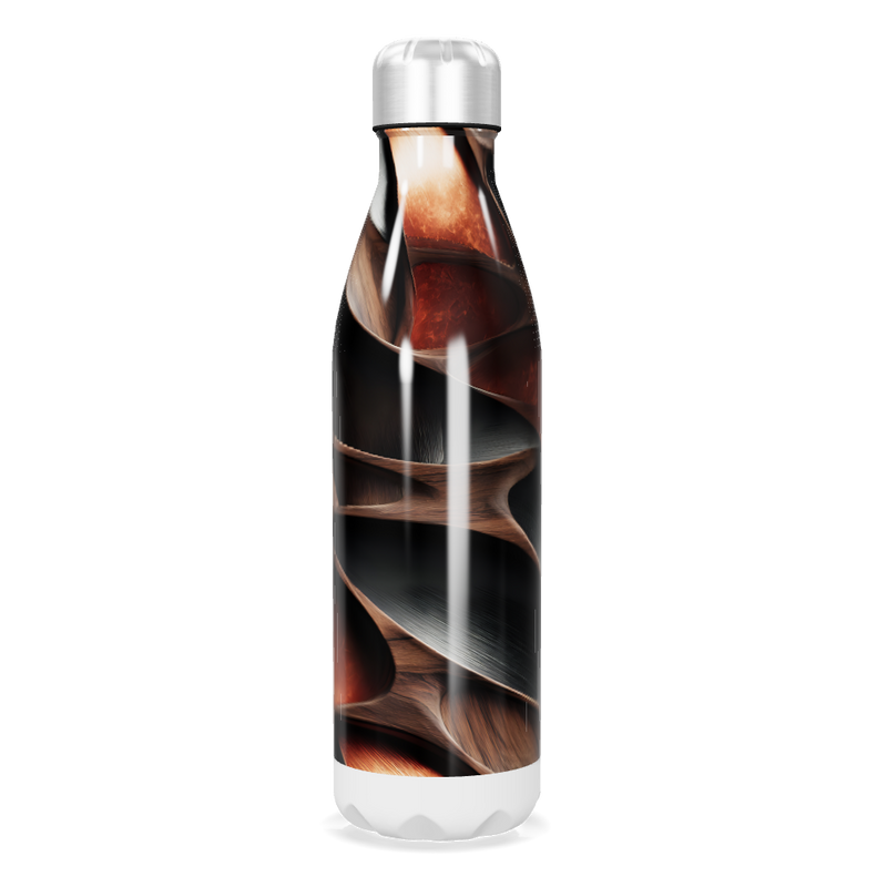 Garrafa Inox - Design Espiral Marrom
