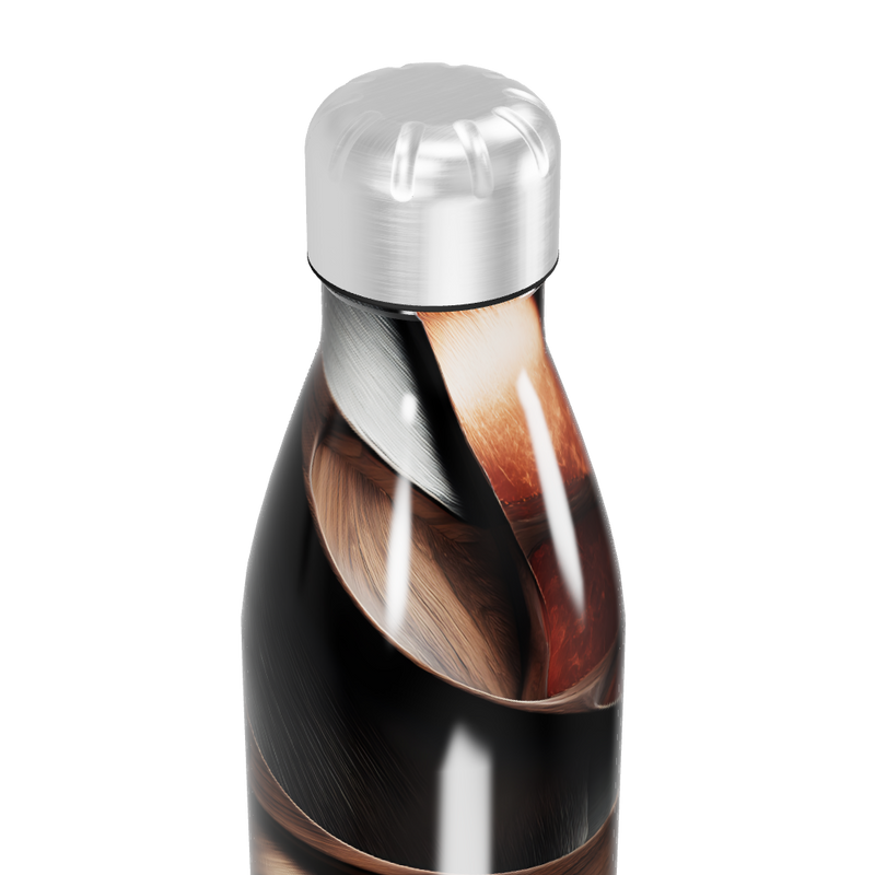 Garrafa Inox - Design Espiral Marrom