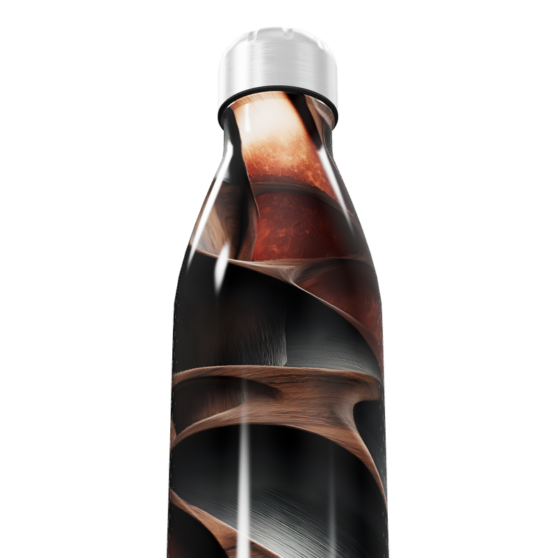Garrafa Inox - Design Espiral Marrom