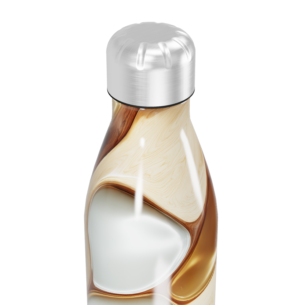 Garrafa Inox - Estampa Marrom e Bege