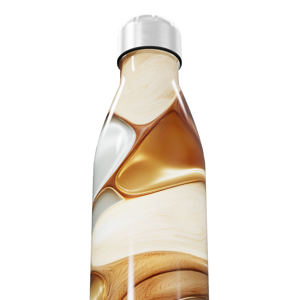 Garrafa Inox - Estampa Marrom e Bege