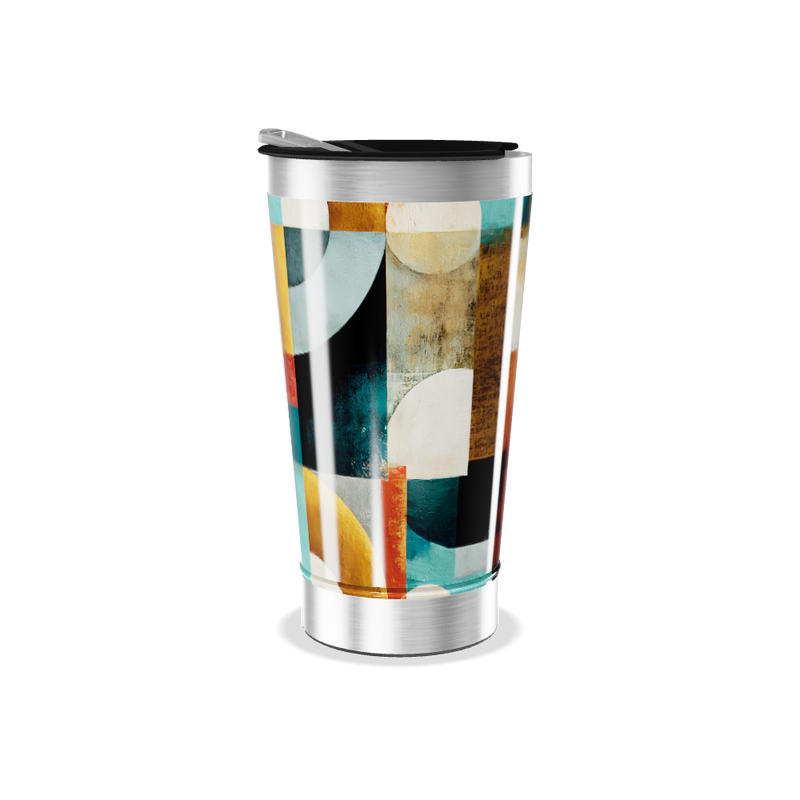 Copo Térmico - Estampa Abstrata Colorida