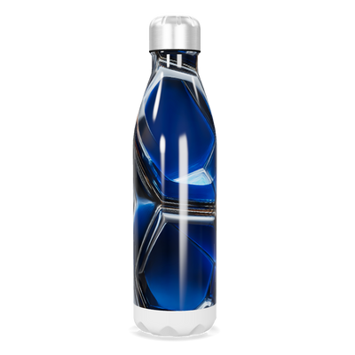 Garrafa Inox - Azul com Design Geométrico