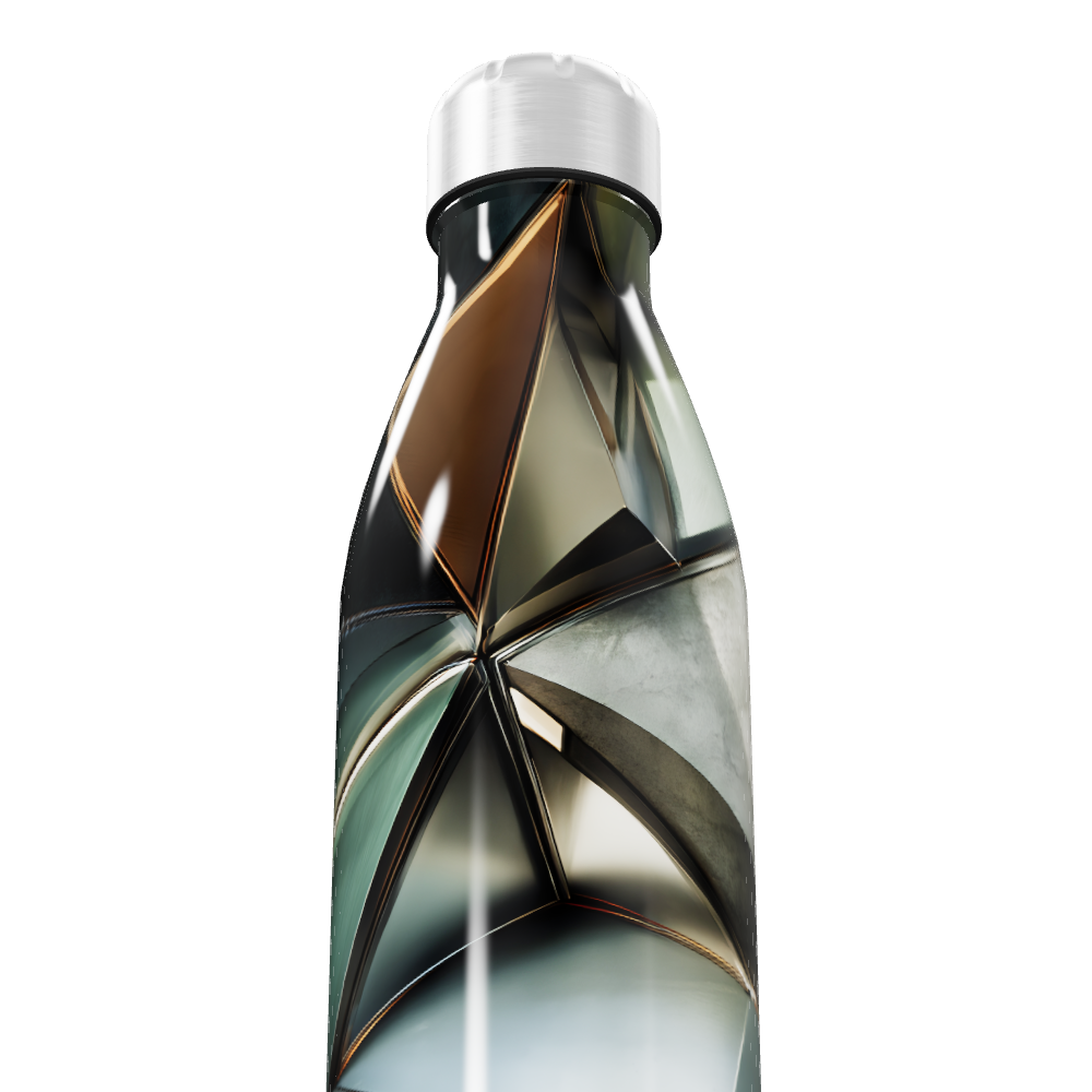 Garrafa Inox - Estampa Geométrica Colorida