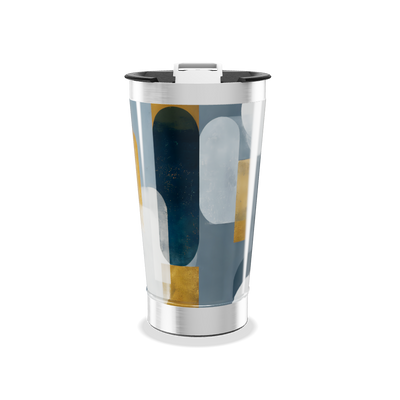 Copo Térmico - Design Geométrico Azul