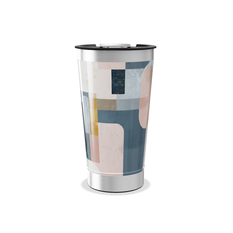 Copo Térmico - Design Geométrico Azul