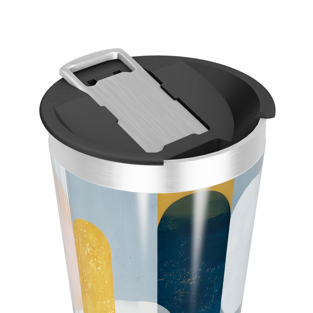 Copo Térmico - Design Geométrico Azul