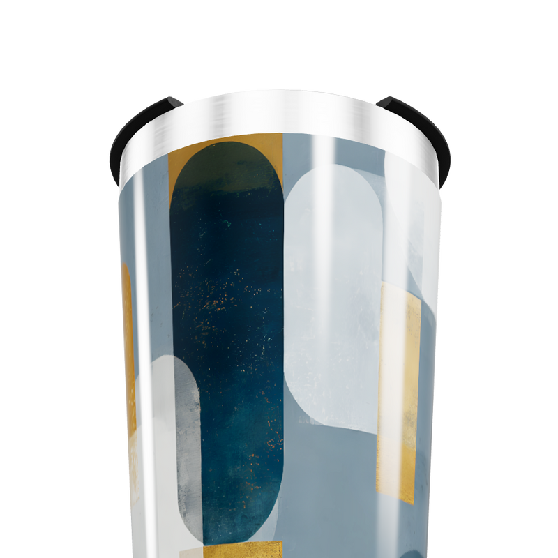 Copo Térmico - Design Geométrico Azul