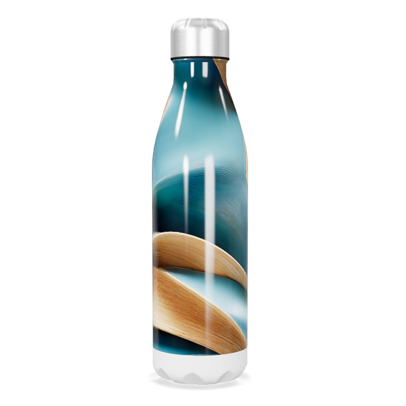 Garrafa Inox Azul - Estampa Ondulada
