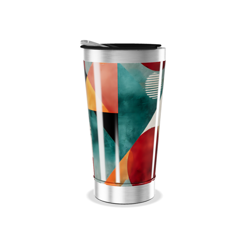 Copo Térmico - Design Geométrico Colorido