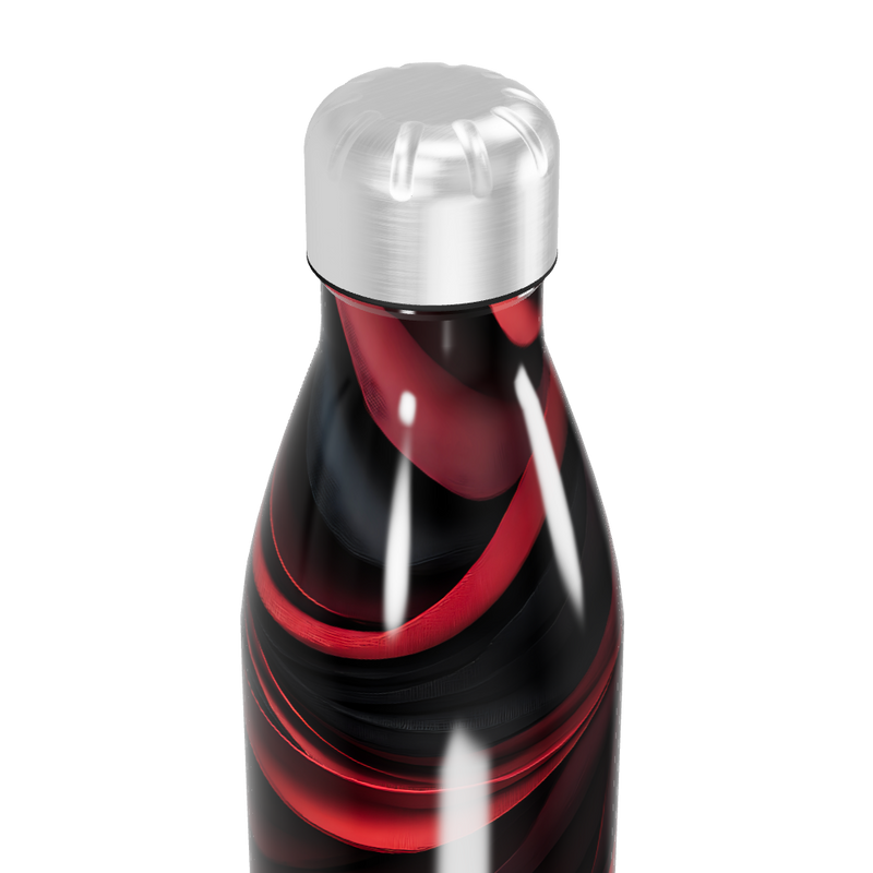 Garrafa Inox - Estampa Vermelha e Preta