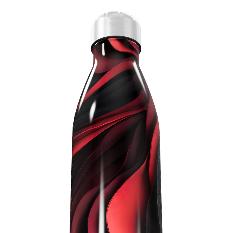 Garrafa Inox - Estampa Vermelha e Preta