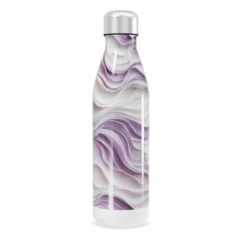 Garrafa Inox - Estampa Ondas Roxas