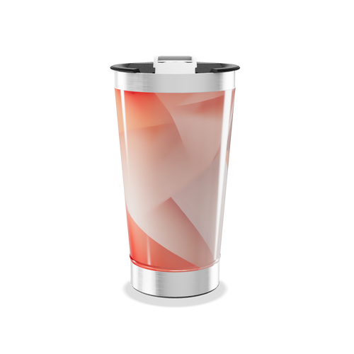 Copo Térmico - Design Geométrico Laranja