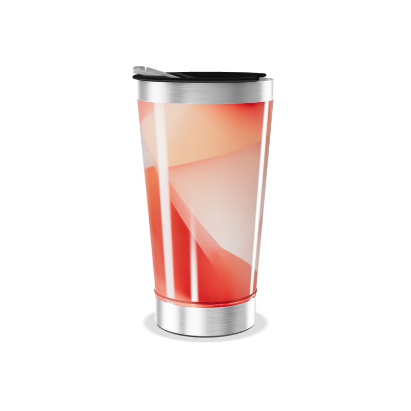 Copo Térmico - Design Geométrico Laranja