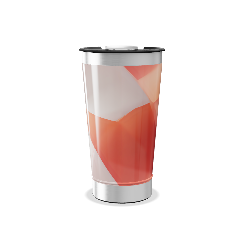 Copo Térmico - Design Geométrico Laranja