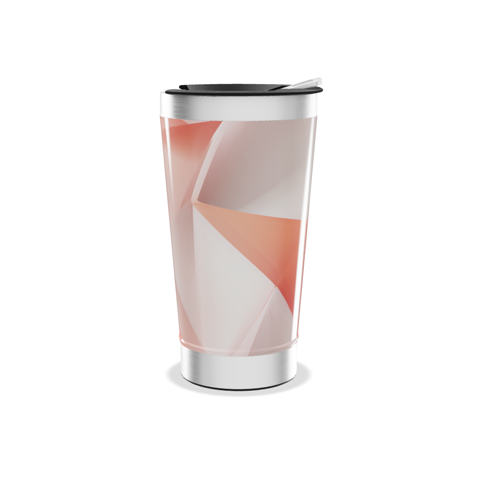 Copo Térmico - Design Geométrico Laranja