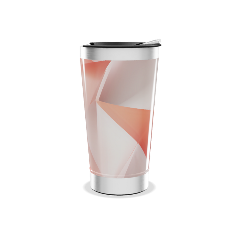 Copo Térmico - Design Geométrico Laranja