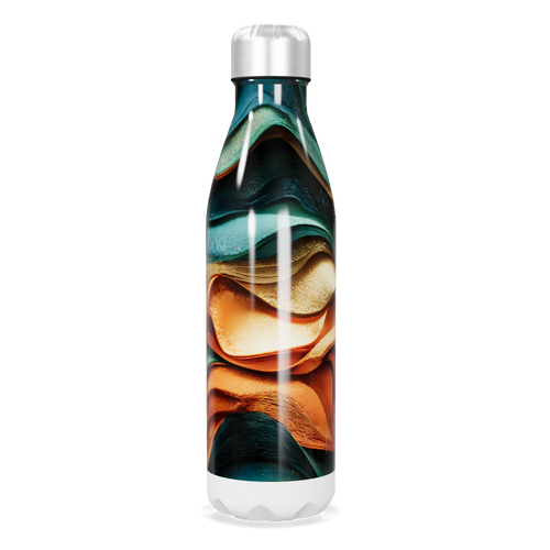 Garrafa Inox - Estampa Ondas Coloridas
