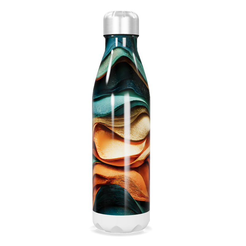 Garrafa Inox - Estampa Ondas Coloridas