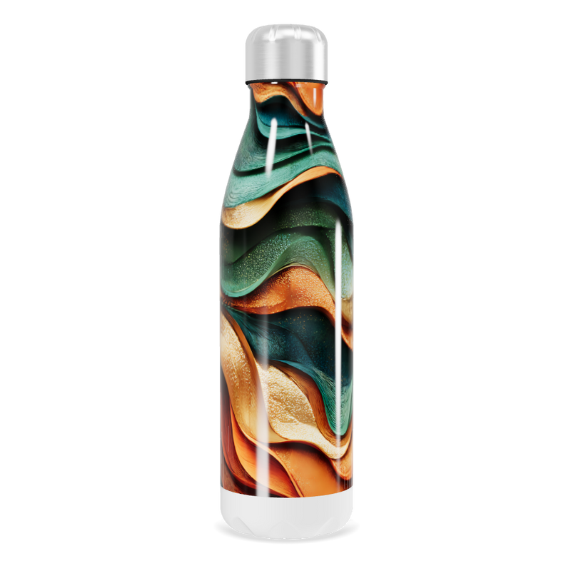Garrafa Inox - Estampa Ondas Coloridas