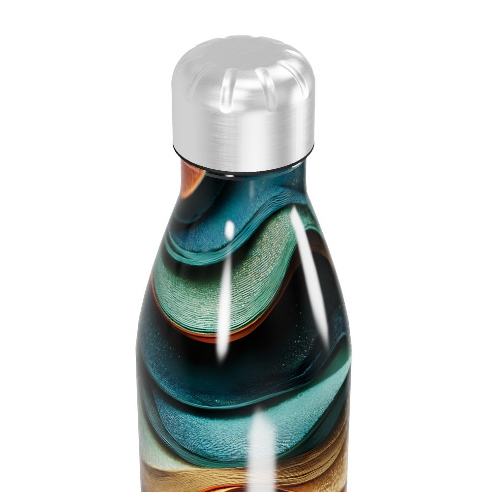 Garrafa Inox - Estampa Ondas Coloridas