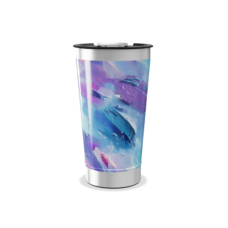 Copo Térmico - Pintura Azul Rosa Inox
