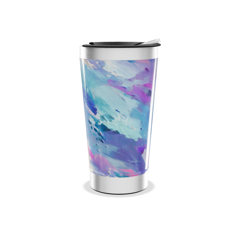 Copo Térmico - Pintura Azul Rosa Inox
