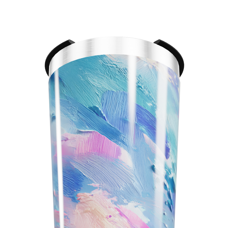 Copo Térmico - Pintura Azul Rosa Inox