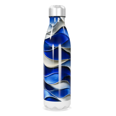 Garrafa Inox Azul - Design Ondulado
