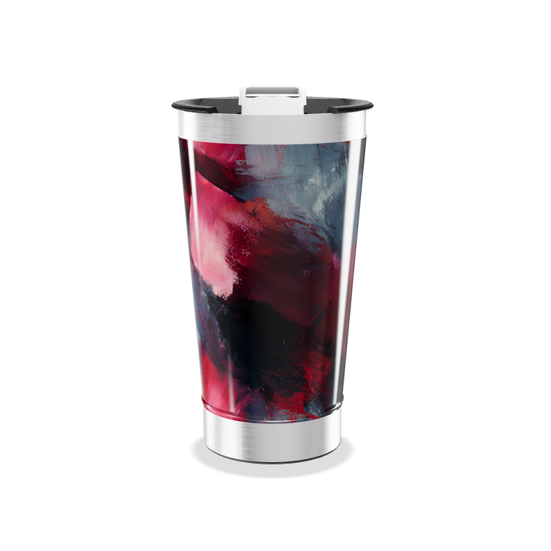 Copo Térmico - Abstrato Vermelho e Preto