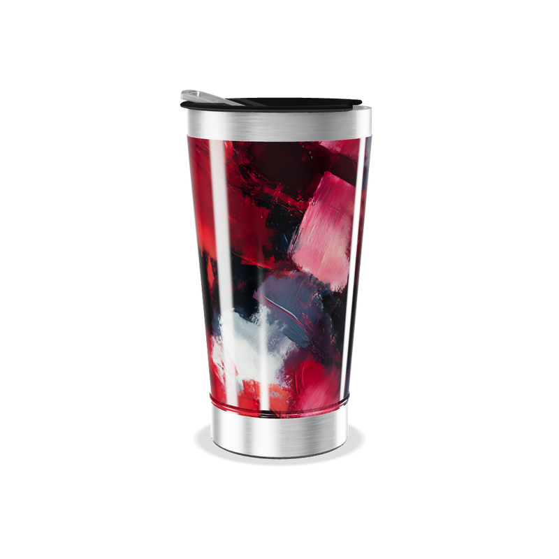 Copo Térmico - Abstrato Vermelho e Preto