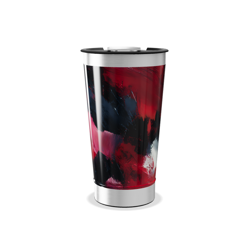 Copo Térmico - Abstrato Vermelho e Preto