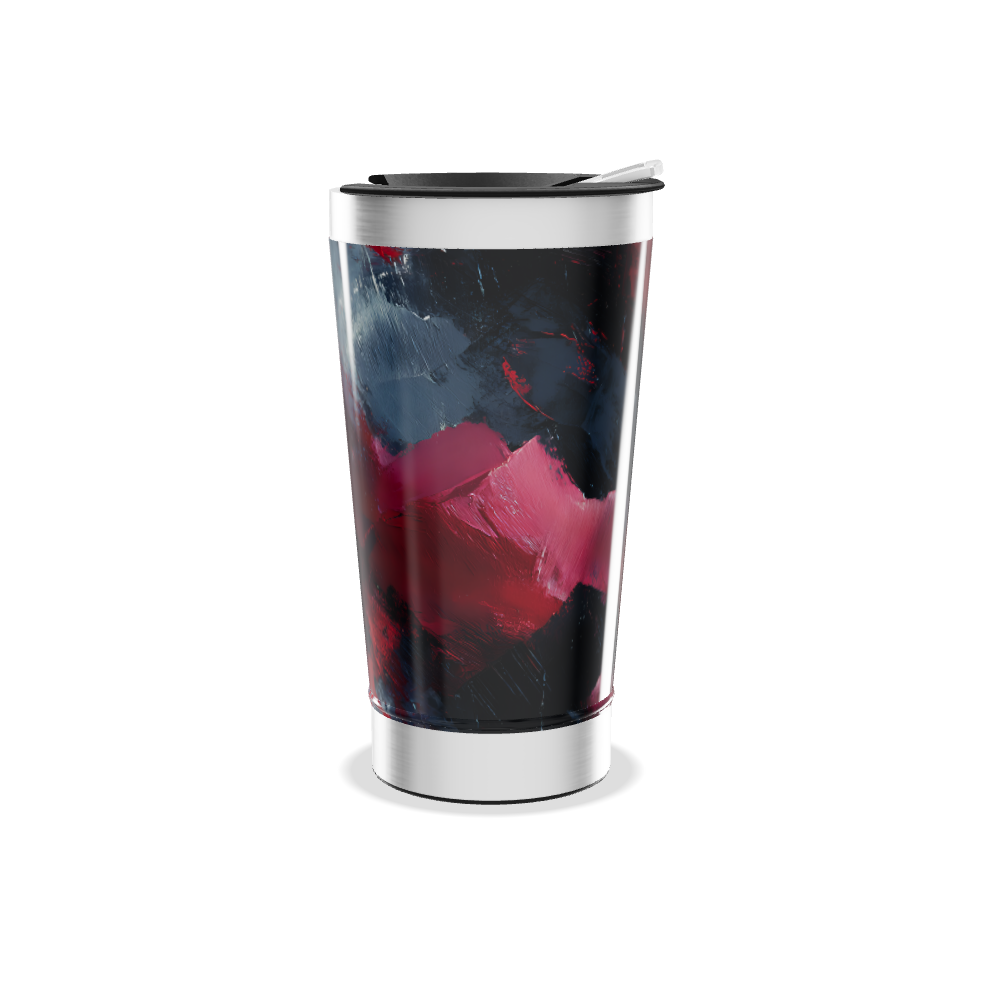 Copo Térmico - Abstrato Vermelho e Preto