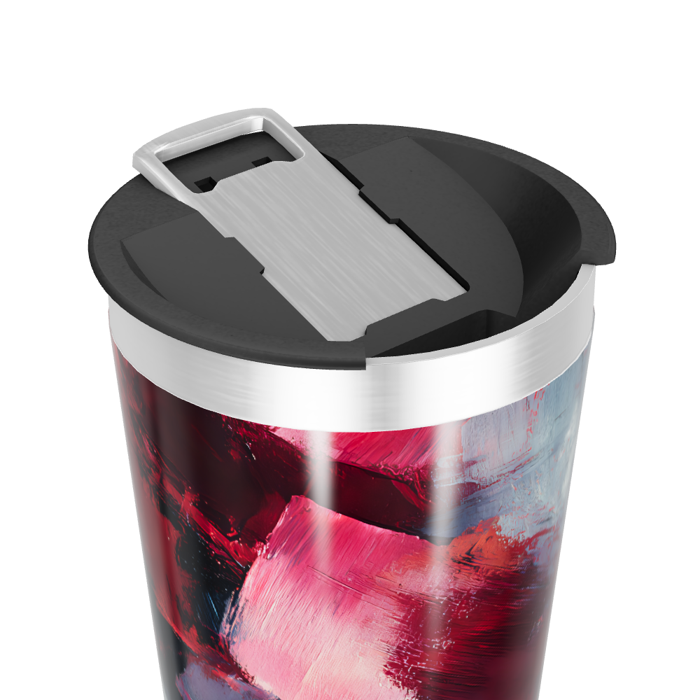 Copo Térmico - Abstrato Vermelho e Preto