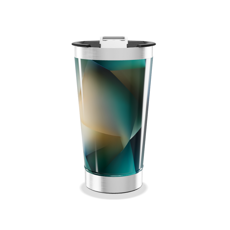 Copo Térmico - Design Abstrato Metalizado