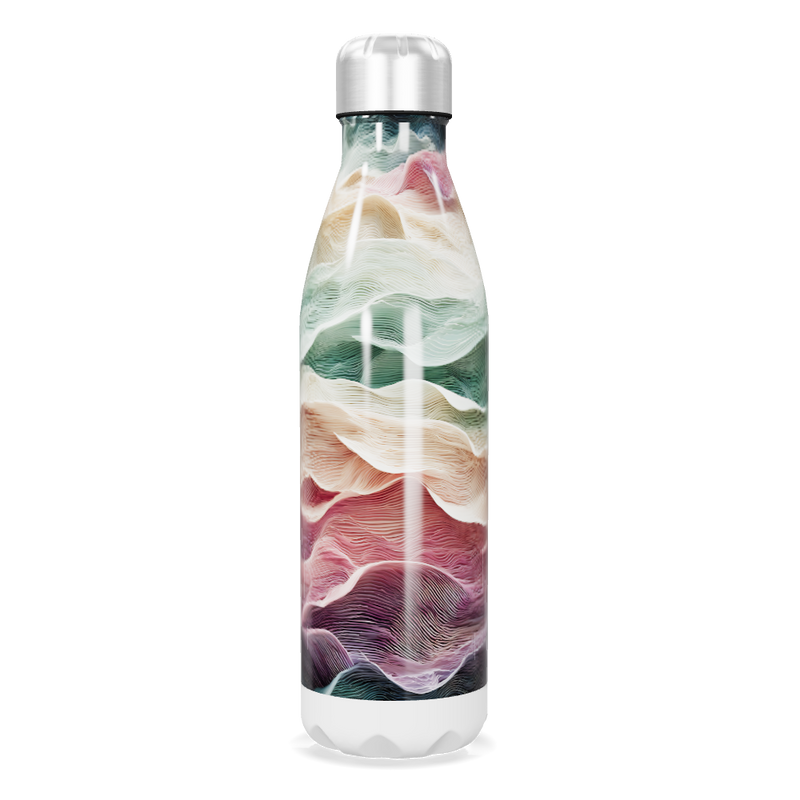 Garrafa Inox - Estampa Ondas Coloridas