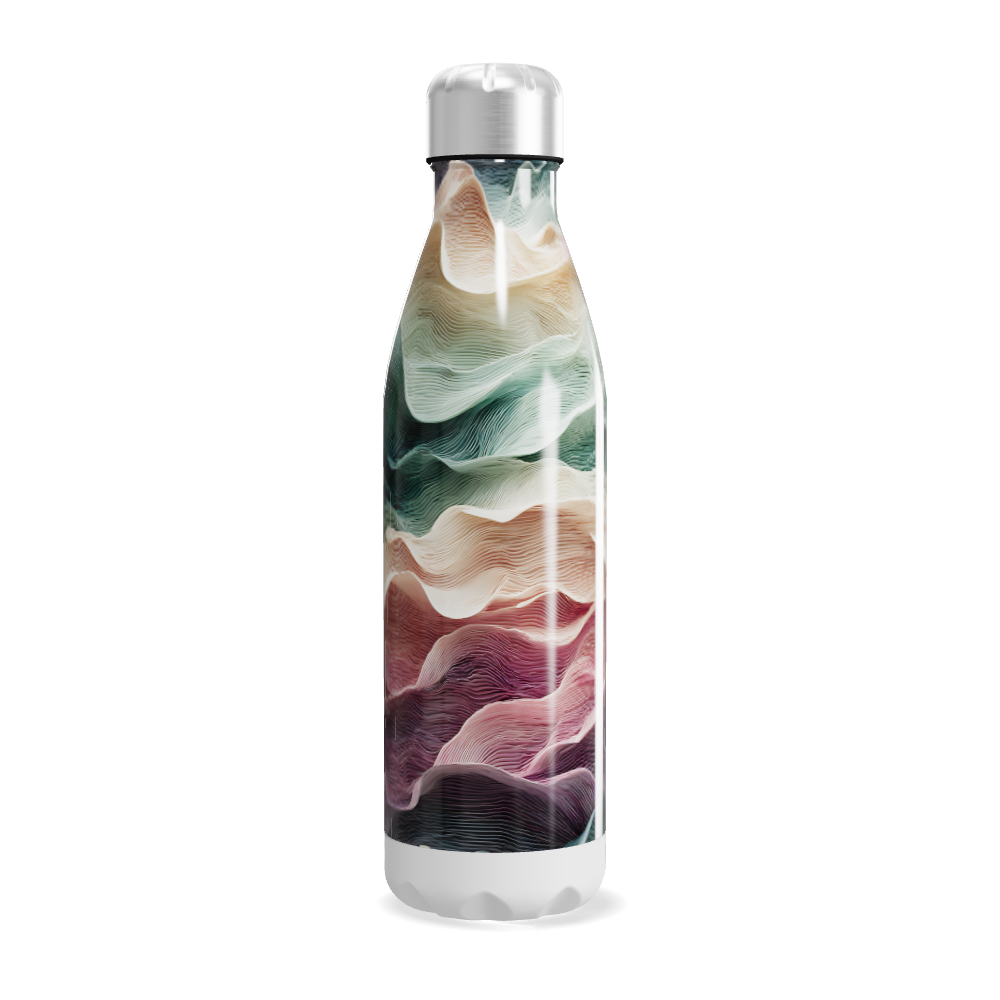 Garrafa Inox - Estampa Ondas Coloridas