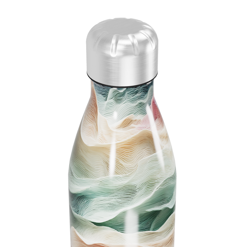 Garrafa Inox - Estampa Ondas Coloridas