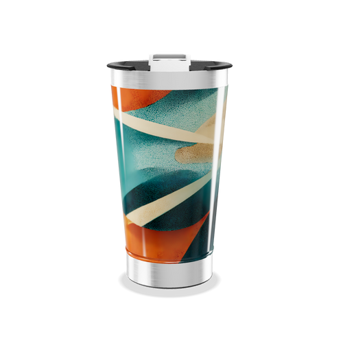 Copo Térmico - Colorido Abstrato Aço Inox