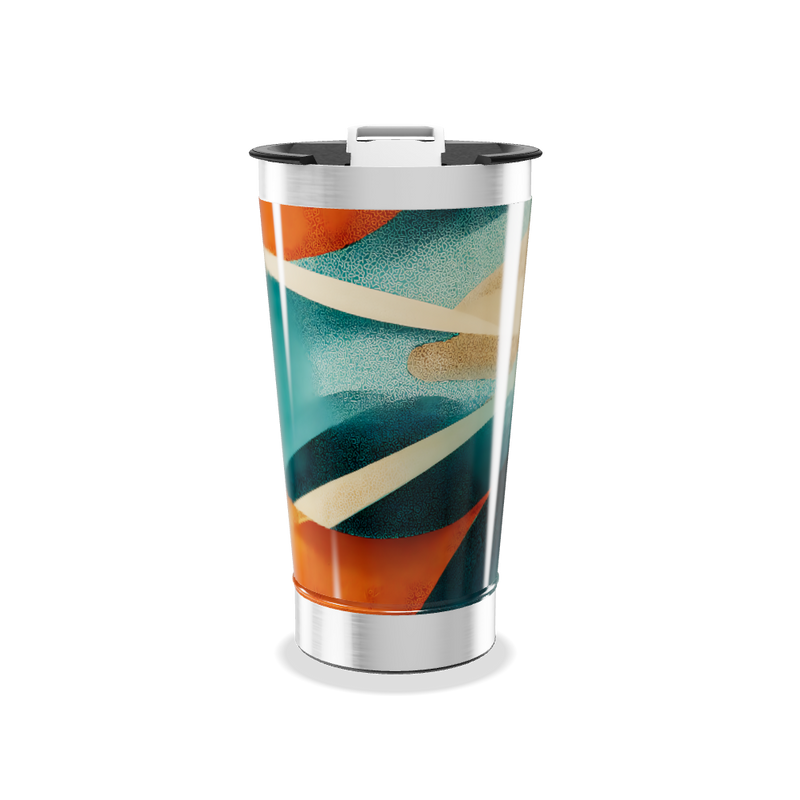 Copo Térmico - Colorido Abstrato Aço Inox