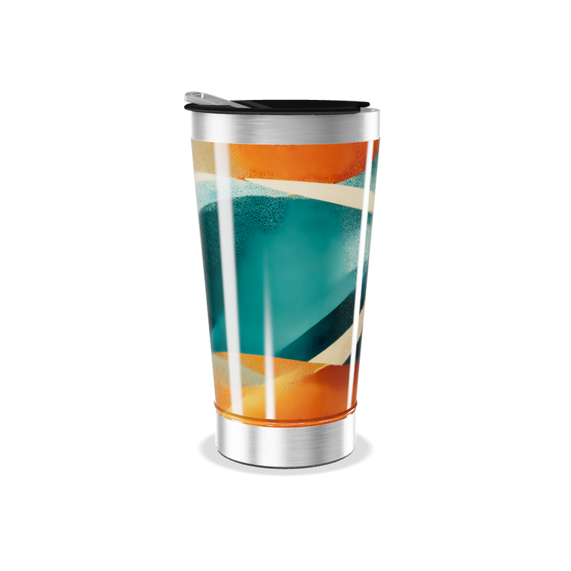 Copo Térmico - Colorido Abstrato Aço Inox