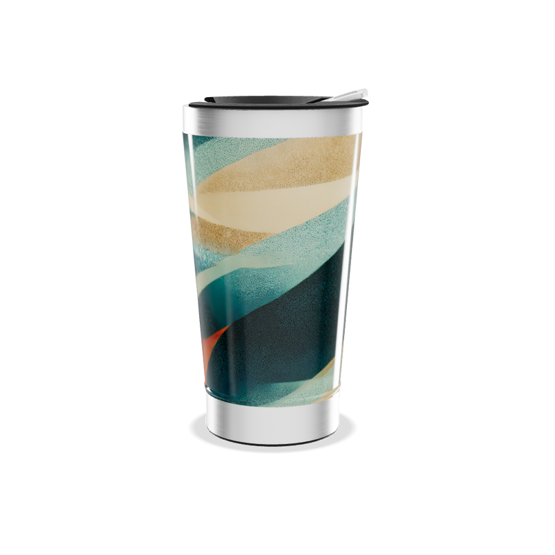 Copo Térmico - Colorido Abstrato Aço Inox