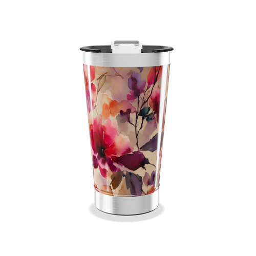 Copo Térmico - Floral Colorido Aço Inox