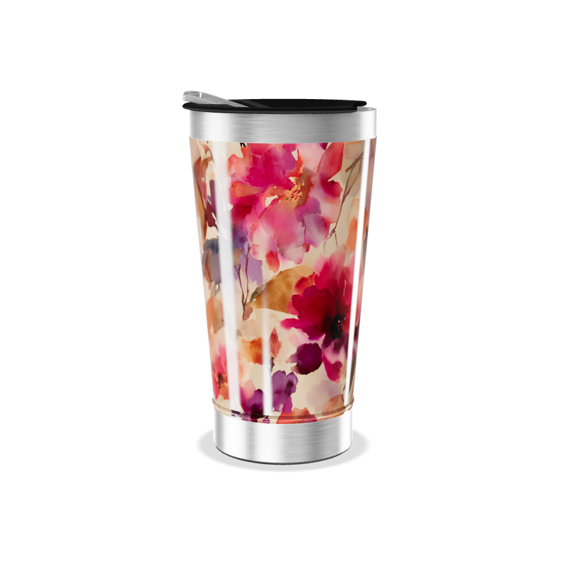 Copo Térmico - Floral Colorido Aço Inox