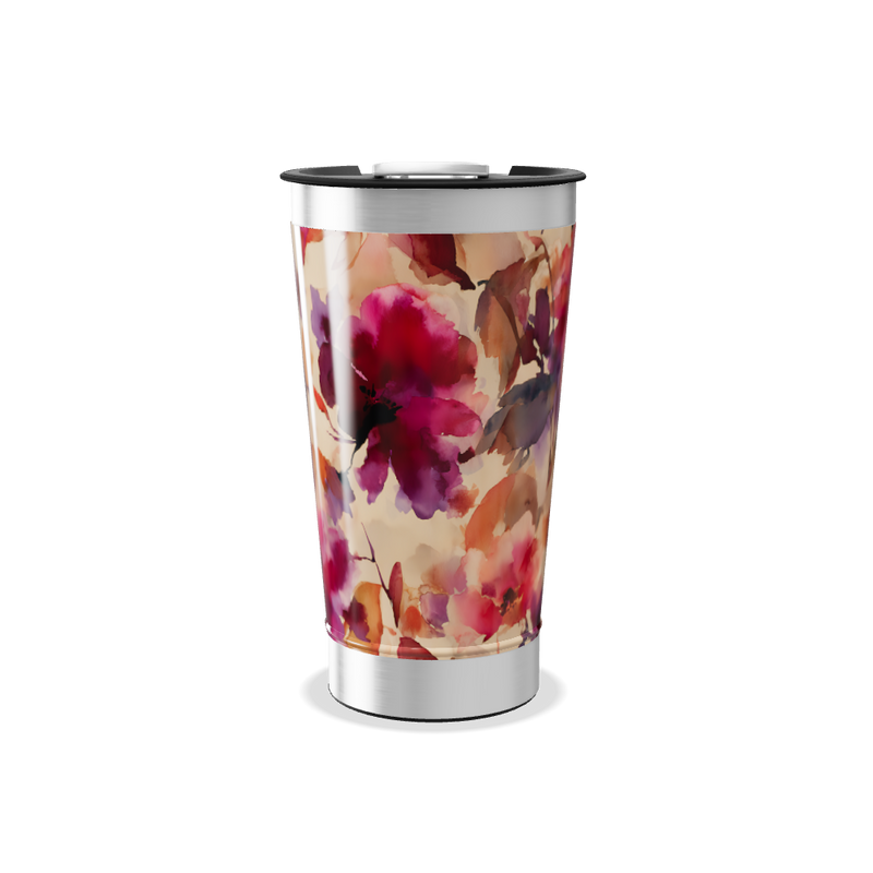 Copo Térmico - Floral Colorido Aço Inox