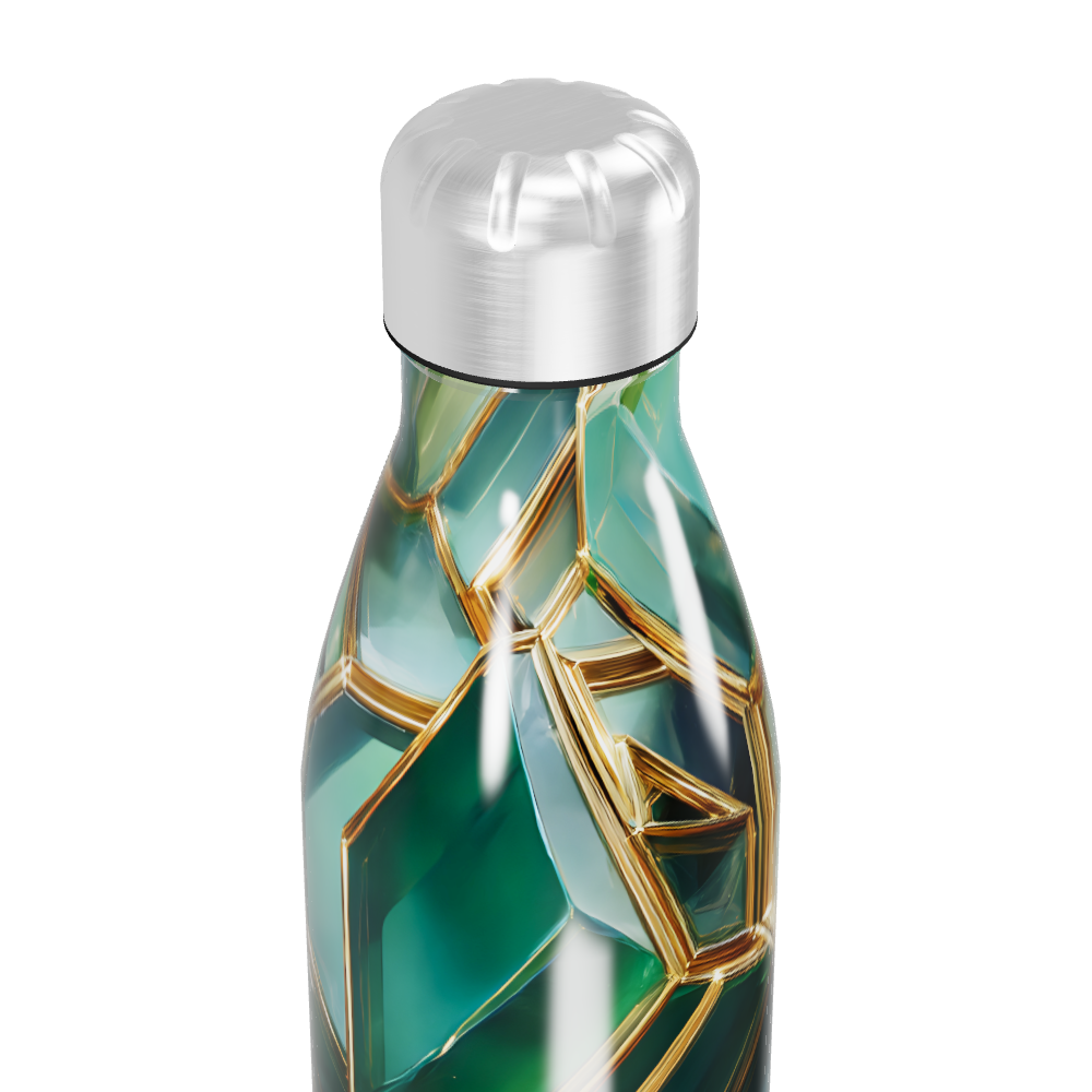 Garrafa Inox - Estampa Geométrica Verde