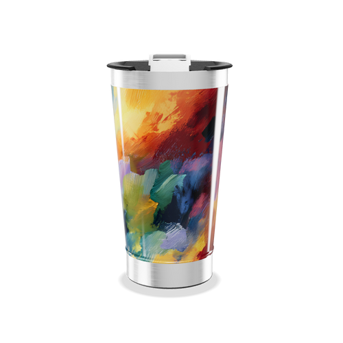 Copo Térmico - Pintura Abstrata Colorida